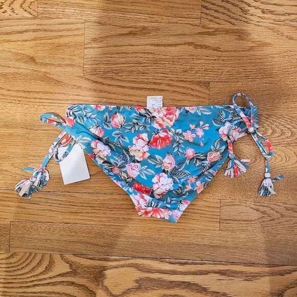 NEW Johnny Was Floral Tassel Hipster Bikini Bottom Size XS - Picture 3 of 3
